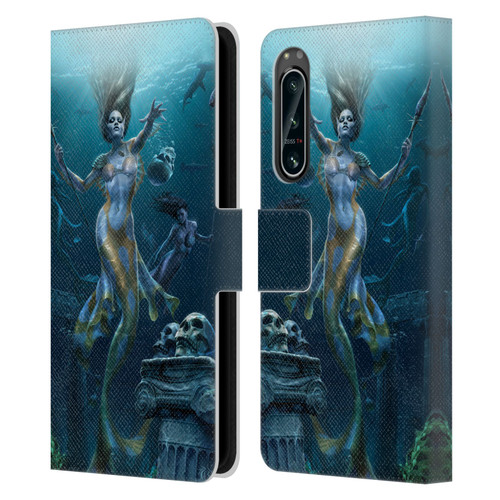 Tom Wood Fantasy Mermaid Hunt Leather Book Wallet Case Cover For Sony Xperia 5 IV