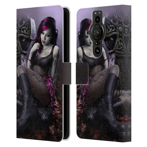 Tom Wood Fantasy Goth Girl Vampire Leather Book Wallet Case Cover For Sony Xperia Pro-I