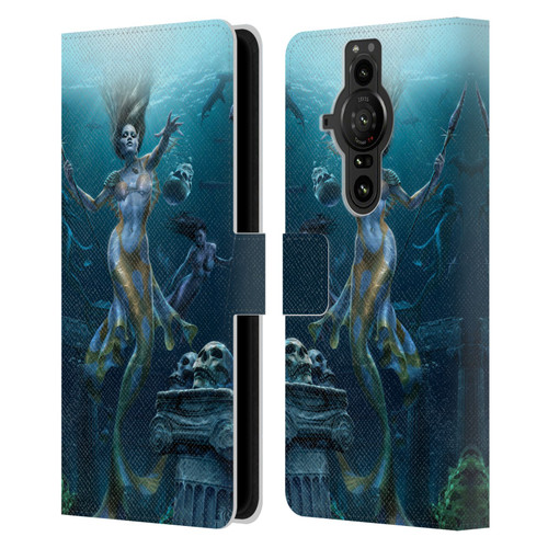 Tom Wood Fantasy Mermaid Hunt Leather Book Wallet Case Cover For Sony Xperia Pro-I