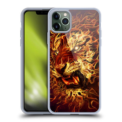 Tom Wood Fire Creatures Tiger Soft Gel Case for Apple iPhone 11 Pro Max
