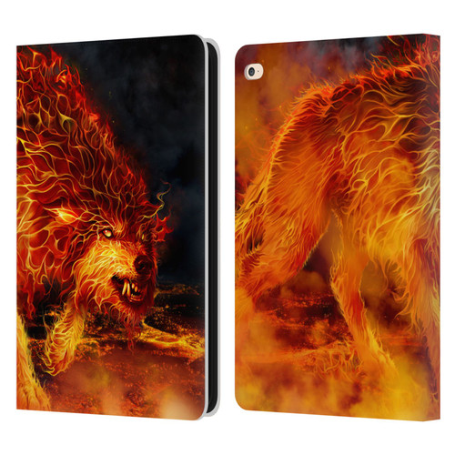 Tom Wood Fire Creatures Wolf Stalker Leather Book Wallet Case Cover For Apple iPad Air 2 (2014)