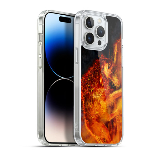 Tom Wood Fire Creatures Wolf Stalker Soft Gel Case for Apple iPhone 13 Pro Max & MagSafe