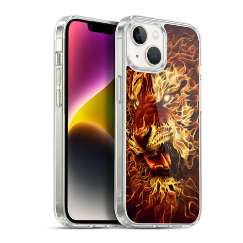 Tom Wood Fire Creatures Tiger Soft Gel Case for Apple iPhone 14