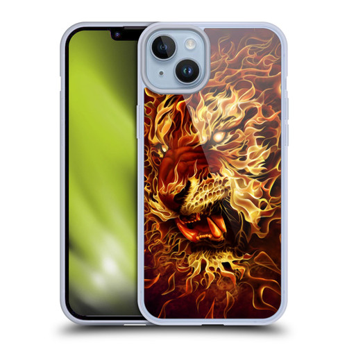 Tom Wood Fire Creatures Tiger Soft Gel Case for Apple iPhone 14 Plus
