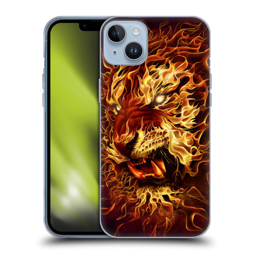 Tom Wood Fire Creatures Tiger Soft Gel Case for Apple iPhone 14 Plus
