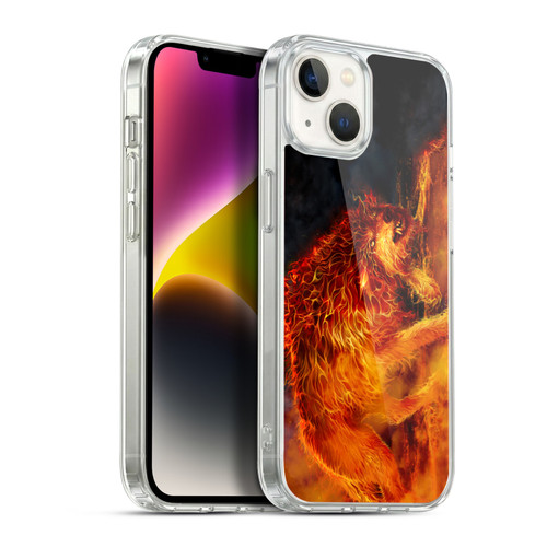 Tom Wood Fire Creatures Wolf Stalker Soft Gel Case for Apple iPhone 14 Plus & MagSafe