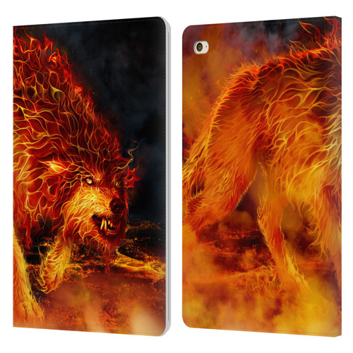 Tom Wood Fire Creatures Wolf Stalker Leather Book Wallet Case Cover For Apple iPad mini 4