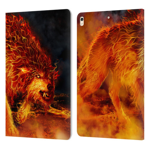 Tom Wood Fire Creatures Wolf Stalker Leather Book Wallet Case Cover For Apple iPad Pro 10.5 (2017)