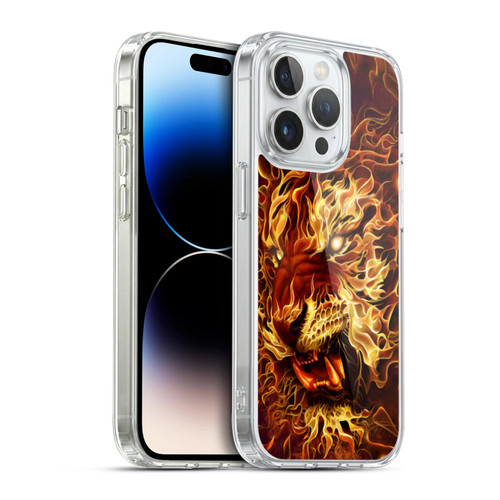 Tom Wood Fire Creatures Tiger Soft Gel Case for Apple iPhone 14 Pro & MagSafe