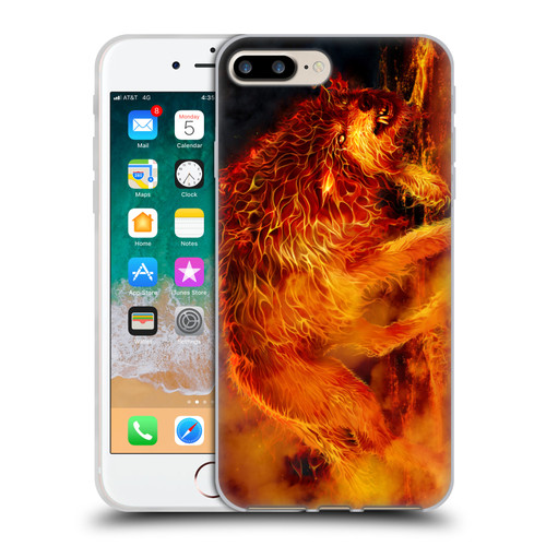 Tom Wood Fire Creatures Wolf Stalker Soft Gel Case for Apple iPhone 7 Plus / iPhone 8 Plus