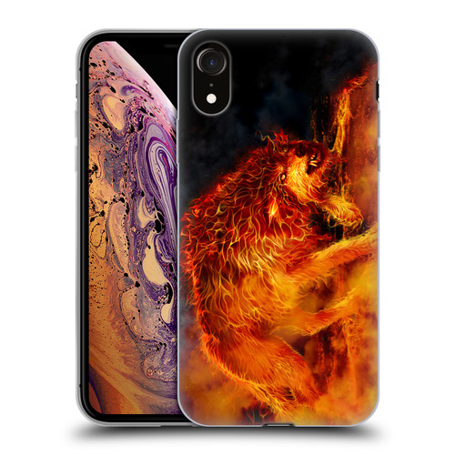 Tom Wood Fire Creatures Wolf Stalker Soft Gel Case for Apple iPhone XR