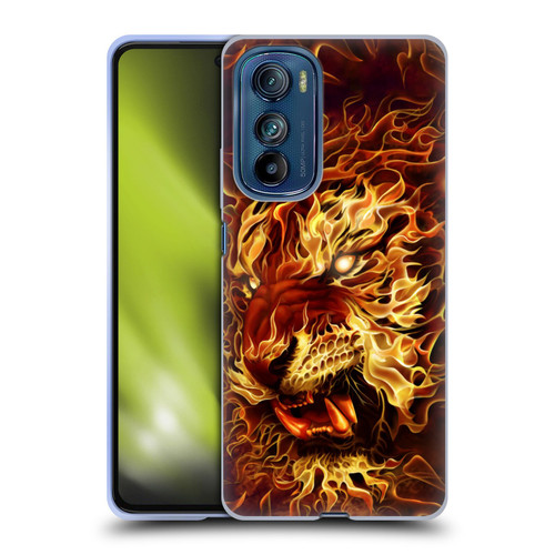Tom Wood Fire Creatures Tiger Soft Gel Case for Motorola Edge 30