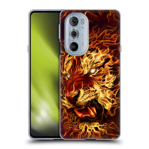 Tom Wood Fire Creatures Tiger Soft Gel Case for Motorola Edge X30