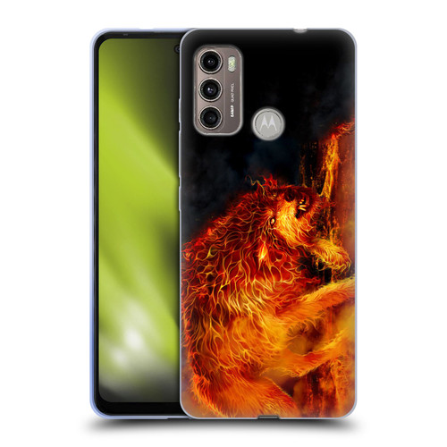 Tom Wood Fire Creatures Wolf Stalker Soft Gel Case for Motorola Moto G60 / Moto G40 Fusion