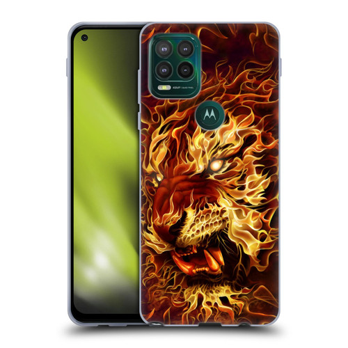 Tom Wood Fire Creatures Tiger Soft Gel Case for Motorola Moto G Stylus 5G 2021