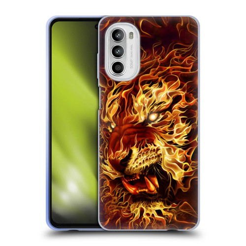 Tom Wood Fire Creatures Tiger Soft Gel Case for Motorola Moto G52