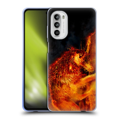 Tom Wood Fire Creatures Wolf Stalker Soft Gel Case for Motorola Moto G52