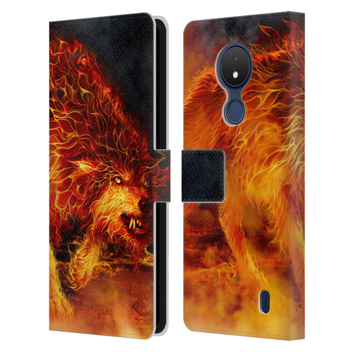 Tom Wood Fire Creatures Wolf Stalker Leather Book Wallet Case Cover For Nokia C21