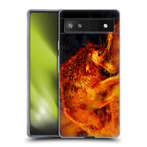 Tom Wood Fire Creatures Wolf Stalker Soft Gel Case for Google Pixel 6a