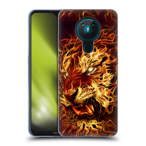 Tom Wood Fire Creatures Tiger Soft Gel Case for Nokia 5.3