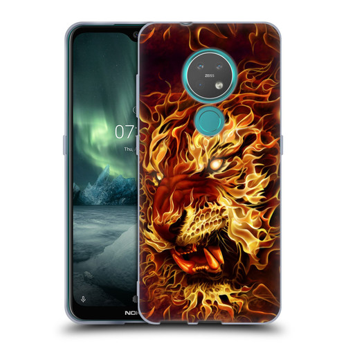 Tom Wood Fire Creatures Tiger Soft Gel Case for Nokia 6.2 / 7.2