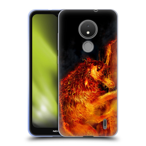 Tom Wood Fire Creatures Wolf Stalker Soft Gel Case for Nokia C21