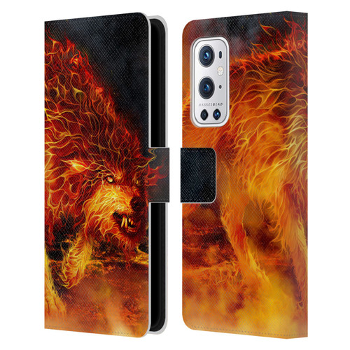 Tom Wood Fire Creatures Wolf Stalker Leather Book Wallet Case Cover For OnePlus 9 Pro