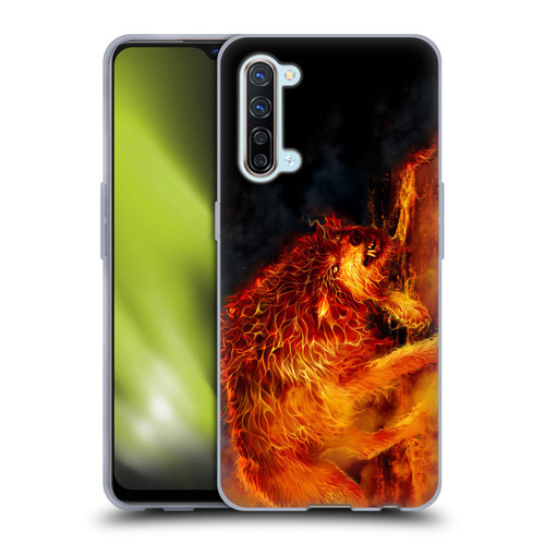 Tom Wood Fire Creatures Wolf Stalker Soft Gel Case for OPPO Find X2 Lite 5G