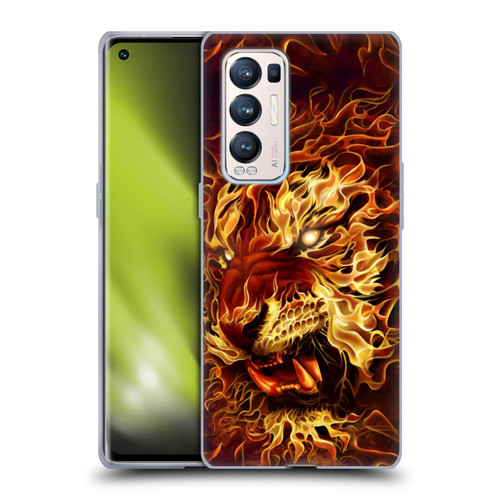 Tom Wood Fire Creatures Tiger Soft Gel Case for OPPO Find X3 Neo / Reno5 Pro+ 5G