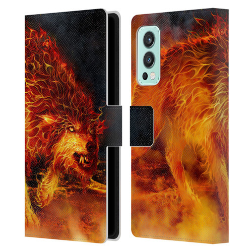 Tom Wood Fire Creatures Wolf Stalker Leather Book Wallet Case Cover For OnePlus Nord 2 5G