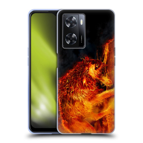 Tom Wood Fire Creatures Wolf Stalker Soft Gel Case for OPPO A57s