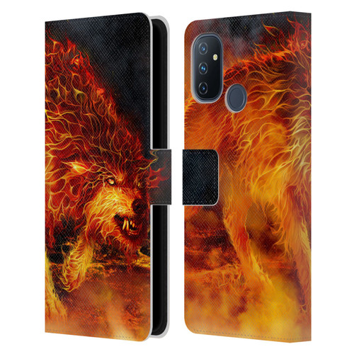Tom Wood Fire Creatures Wolf Stalker Leather Book Wallet Case Cover For OnePlus Nord N100