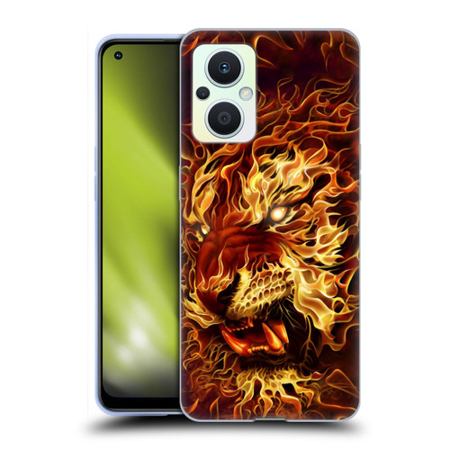 Tom Wood Fire Creatures Tiger Soft Gel Case for OPPO Reno8 Lite