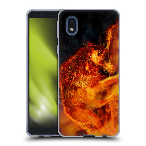 Tom Wood Fire Creatures Wolf Stalker Soft Gel Case for Samsung Galaxy A01 Core (2020)