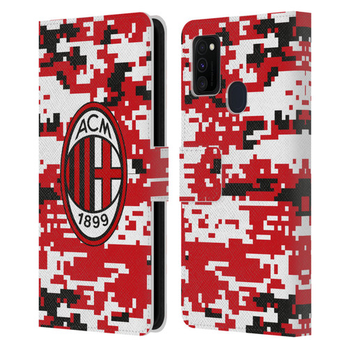 AC Milan Crest Patterns Digital Camouflage Leather Book Wallet Case Cover For Samsung Galaxy M30s (2019)/M21 (2020)