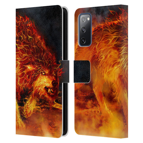 Tom Wood Fire Creatures Wolf Stalker Leather Book Wallet Case Cover For Samsung Galaxy S20 FE / 5G