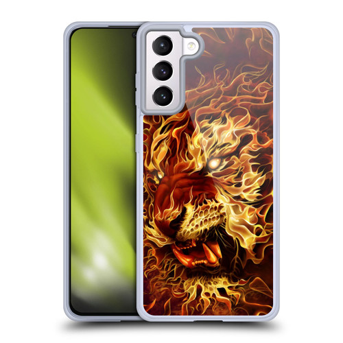 Tom Wood Fire Creatures Tiger Soft Gel Case for Samsung Galaxy S21+ 5G