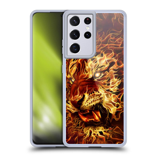 Tom Wood Fire Creatures Tiger Soft Gel Case for Samsung Galaxy S21 Ultra 5G