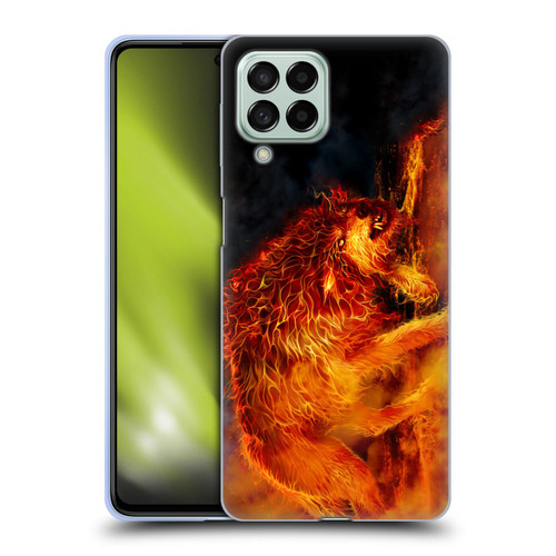 Tom Wood Fire Creatures Wolf Stalker Soft Gel Case for Samsung Galaxy M53 (2022)