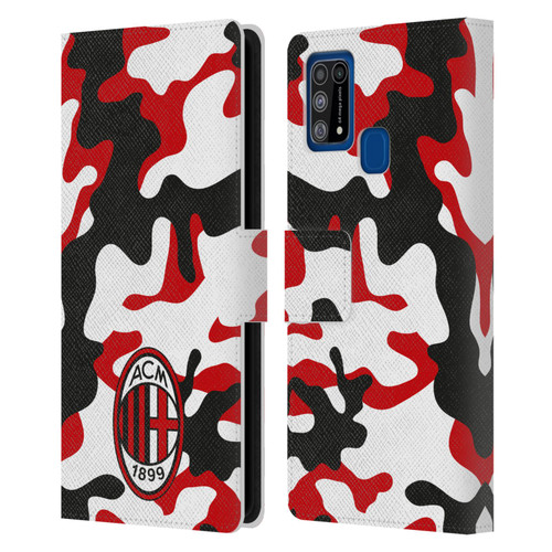 AC Milan Crest Patterns Camouflage Leather Book Wallet Case Cover For Samsung Galaxy M31 (2020)