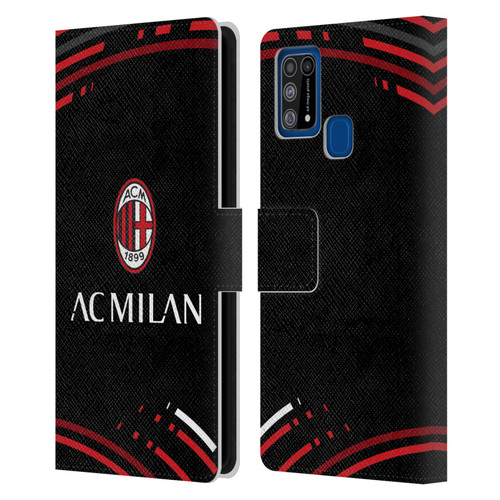 AC Milan Crest Patterns Curved Leather Book Wallet Case Cover For Samsung Galaxy M31 (2020)