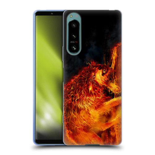 Tom Wood Fire Creatures Wolf Stalker Soft Gel Case for Sony Xperia 5 IV