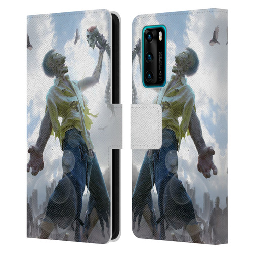 Tom Wood Horror Zombie Scraps Leather Book Wallet Case Cover For Huawei P40 5G