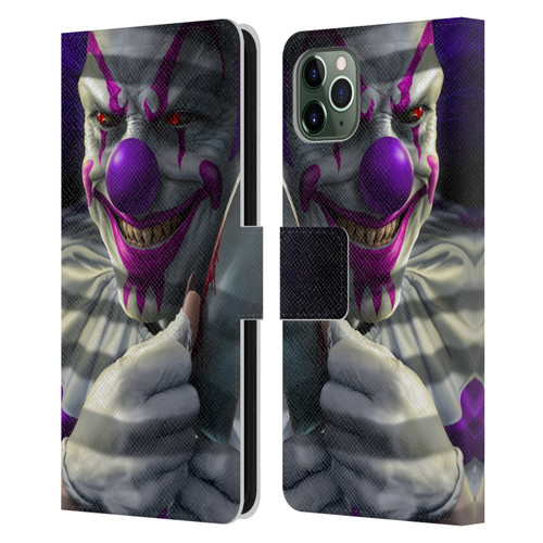 Tom Wood Horror Mischief The Clown Leather Book Wallet Case Cover For Apple iPhone 11 Pro Max