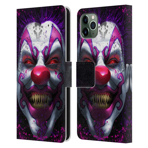 Tom Wood Horror Keep Smiling Clown Leather Book Wallet Case Cover For Apple iPhone 11 Pro Max