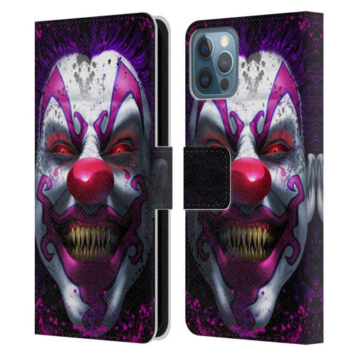 Tom Wood Horror Keep Smiling Clown Leather Book Wallet Case Cover For Apple iPhone 12 / iPhone 12 Pro