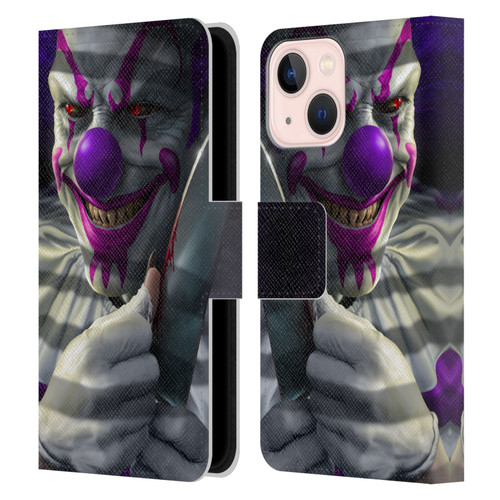 Tom Wood Horror Mischief The Clown Leather Book Wallet Case Cover For Apple iPhone 13 Mini