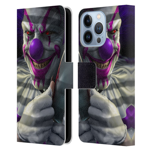 Tom Wood Horror Mischief The Clown Leather Book Wallet Case Cover For Apple iPhone 13 Pro