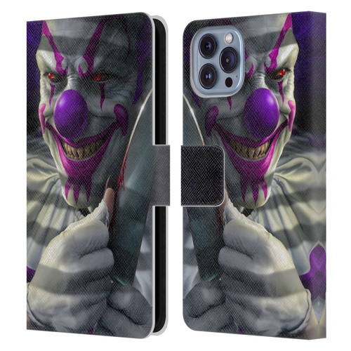 Tom Wood Horror Mischief The Clown Leather Book Wallet Case Cover For Apple iPhone 14