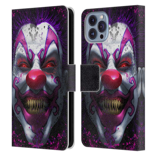 Tom Wood Horror Keep Smiling Clown Leather Book Wallet Case Cover For Apple iPhone 14